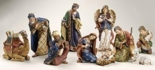 10-Piece Joseph's Studio Ornate Religious Christmas Nativity Statue Set
