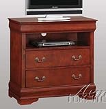 IMAGE OF TV Console Louis Phillipe Style in Cherry Finish