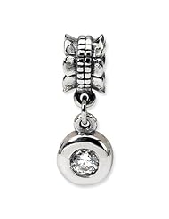 Sterling Silver Reflections CZ Round Dangle Bead