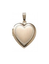 14K Gold Filled Yellow Heart Locket 3/4 inch x 3/4 inch