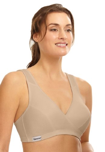 Glamorise Women's Active Comfort Wrap Sport Bra,Cafe,36 F/G On Sale