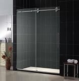 DreamLine SHDR-60607912-07 Deluxe Enigma Frameless Sliding Shower Door, Brushed Stainless Steel