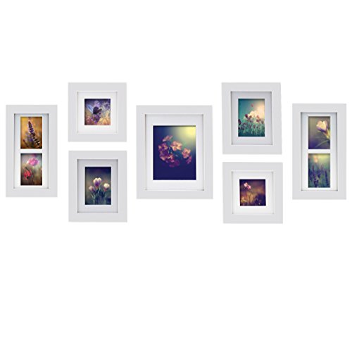 Gallery Perfect 7-Piece Hang Your Own Gallery Frame Set, White