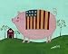Americana Pig Art Print Poster By Donna Perkins, 10  x 8 