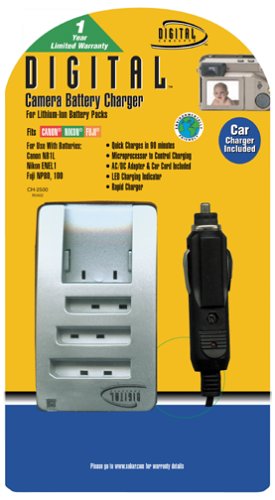 Digital Concepts Digital Camera Battery Charger for use with Canon NB-2L, Nikon En-EL2, Fuji NP-60, Minolta NP-200