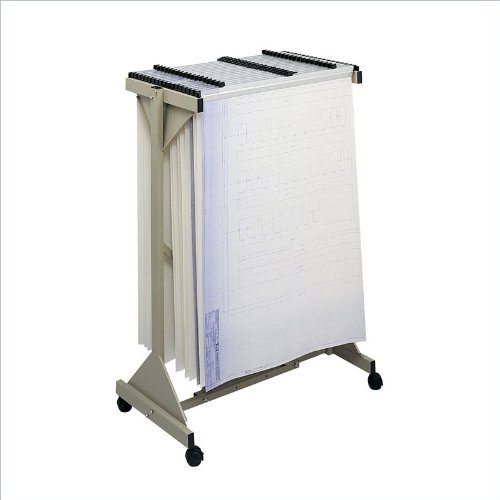 Safco Mobile Blueprint Plan Center - 4 x 2 Caster - Steel - 44 x 20.5 x 51 - Tropic Sand