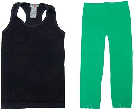 Kid's Playwear 2PC Set Racer Back Tank Top and Lace Trimmed Leggings