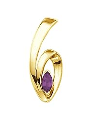 18K Yellow Gold Marquise Cut Amethyst Pendant -- LIFETIME WARRANTY