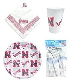 Nebraska Huskers 96 Piece Plastic Dinnerware Set - College Athletics Sports Merchandise by Caseys