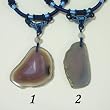 Medium Natural Shaped Agate on Hand-knotted Blue Rope Necklace #2