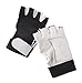 Anti-Vibration Gloves, Leather Palm Material, Black/White, 1 PR