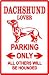 DACHSHUND LOVER PARKING sign * street dog