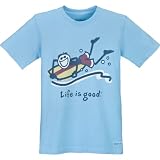 Life is Good Boys Crusher Boogie Board Shirt (Summer Turquoise, Large)