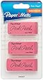 Paper Mate Pink Pearl Premium Erasers, 3 Pack, Large (70501)
