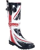 Capelli New York Shiny British Flag Printed With Buckle Ladies Rain Boot