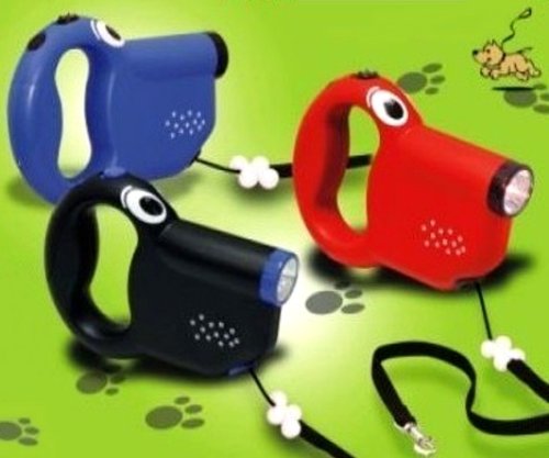 Retractable Dog Leash with Flash Light (Color Red)