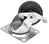 Shepherd 9511  Rubber Wheel Swivel Plate  Side Brake Casters