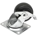 Shepherd 9511 Rubber Wheel Swivel Plate and Side Brake Casters