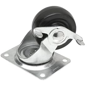 Shepherd 9511 Rubber Wheel Swivel Plate and Side Brake Casters by Shepherd