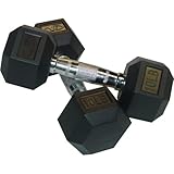 Valor Fitness Rubber Hex Dumbbell's Pair, 10-Pound