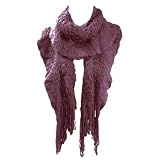 Black Ruffled Crochet Fringed Lightweight Boho Scarf