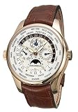 Girard Perregaux Worldtimer - WW.TC Perpetual Calendar Men's Watch 18K Rose Gold White Dial on Brown Leather Strap 90280-52-131-BACA