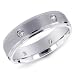 14K White Gold Men's Satin Diamond Band Ring