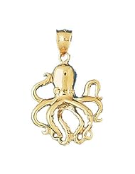 Dazzlers Solid 14k Gold Octopus Charm Pendant Available in three colors from jewelsberry (weights: 5.5 grams only)
