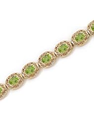 14K Yellow Gold Oval Peridot Bracelet