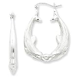 Sterling Silver Dolphin Hoop Earrings