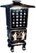 Asian pagoda style lantern table lamp - black lacquer with protect of pearl chinese ladies