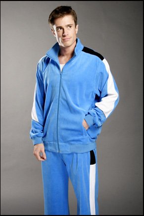Electric Blue Mens Velour Sweatsuit