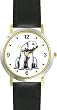 Polar Bear Animal - WATCHBUDDY&reg; DELUXE TWO-TONE THEME WATCH - Arabic Numbers - Black Leather Strap-Children's Size-Small ( Boy's Size & Girl's Size )