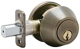 Tools & Hardware : Dexter by Schlage JD60V609 Single-Cylinder Deadbolt, Antique Brass