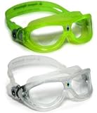 Aqua Sphere KIDS Seal 2 Pack Swim Goggles, Clear Lens, Lime & Clear