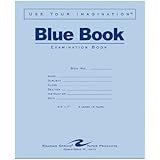 Roaring Spring Exam Blue Book, Margin Rule, 8-1/2 x 7 Inches, White, 8 Sht/16 Page (77512)