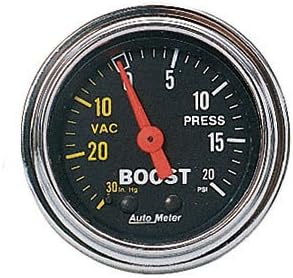 AUTO METER2401 Traditional Chrome Mechanical Boost/Vacuum Gauge