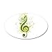 22x14 Oval Wall Vinyl Sticker Green Treble Clef