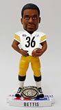 RARE SUPER BOWL XL CHAMP PITTSBURGH STEELERS THE BUS BETTIS #36 8"SUPER BOWL XL RING BASE BOBBLEHEAD