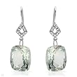 Earrings With 10.11ctw Precious Stones - Genuine Amethysts and Diamonds in White Gold Length 30mm