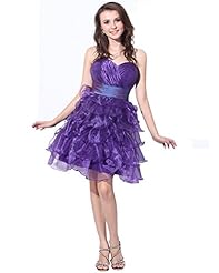 A-line Organza  Lace Natural   Waistline Short Sweetheart Homecoming Dress  With a Sash  and Ruffles