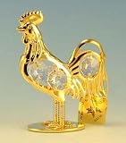 Rooster Gold Crystal Ornament