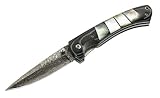 Eigenschaften Herbertz  / Herbertz Damast-Einhandmesser, 35 Lagen, Stahl 440, Micarta, Abalone-Einlagen