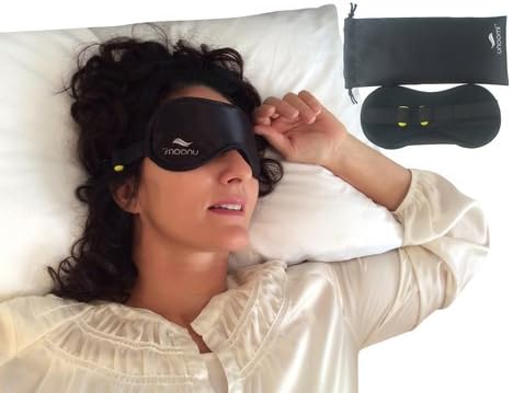 Best Satin Sleep Mask w Ear Plugs - Ideal for Side Sleepers - Breathable-Lightweight - BONUS CARRY CASE to Keep Away Dust and Germs - Fully Blocks Out Light- Great for Travel and At Home-Adjustable for Men,Women and Kids-30 Day Satisfaction Guarantee