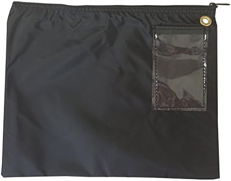 Interoffice Mailer 200 Denier Transit Sack Zipper Bag, 18 x 14 Inch (Black)