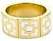 Trina Turk Enamel Brick Gold And White Ring