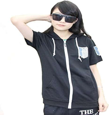 Ainiel Hot Sale Anime T-shirt Cosplay Unisex Costume Hoodie Sweater Short Sleeve (M, Black-Short Sleeve-2)