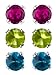 Set of Three Sparkling Cz Stud Earrings - 3 mm title=