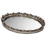 Taymor Antique Oval Mirror Trays, Silver
