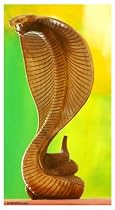 Wood statuette, 'Cobra'